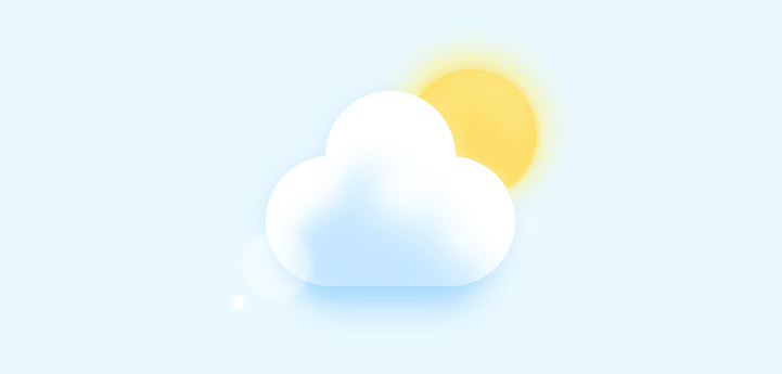 Cloud and sun created in CSS