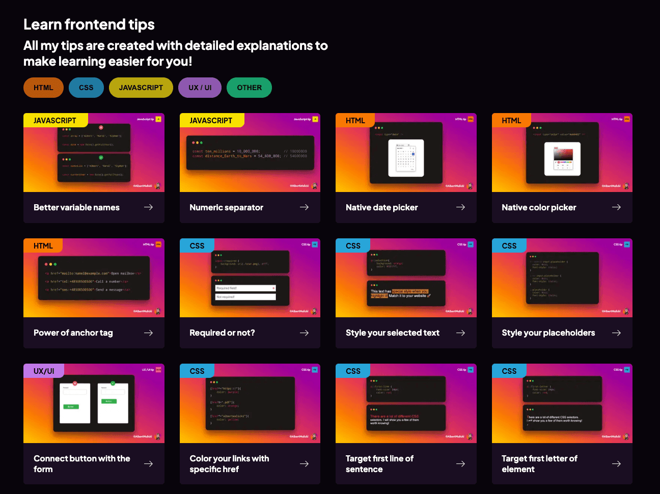 Frontend tips and tricks