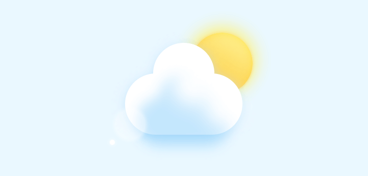 Cloud and sun created in CSS