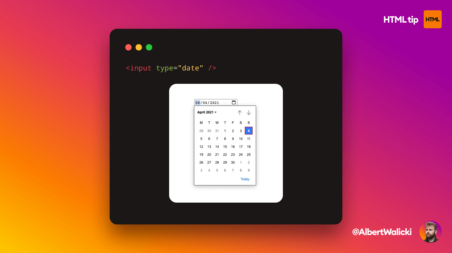 Native date picker with HTML