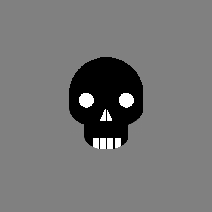 Illustration of a skull made with only CSS