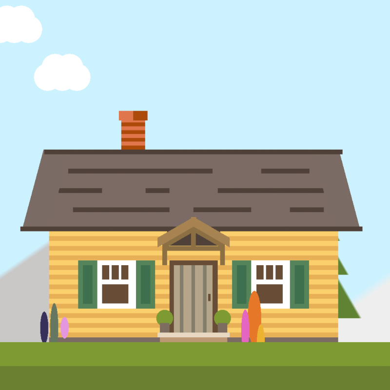 Illustration of a house made with only CSS