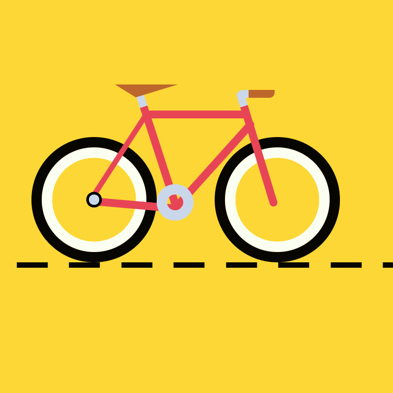 Simple flat design bike made with CSS